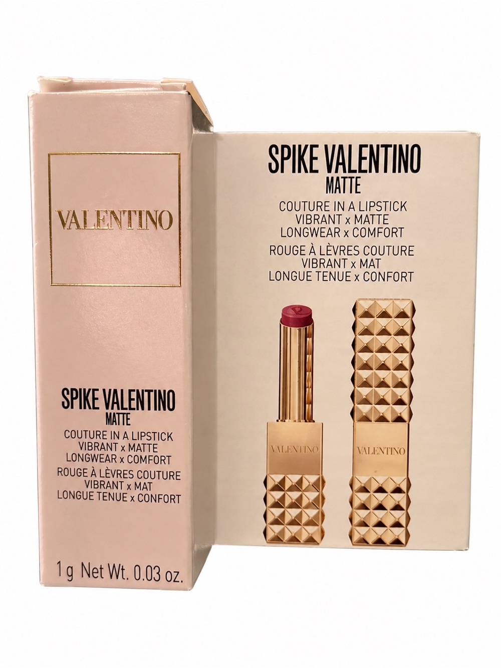 Valentino Spike Matte Lipstick Mini 100R Stand Out In Nude - NIB